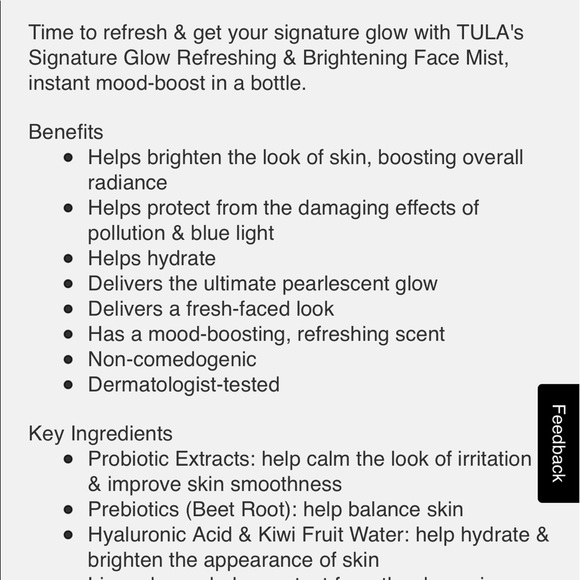 •Tula• Signature Glow Refreshing & Brightening Face Mist - Picture 9 of 11